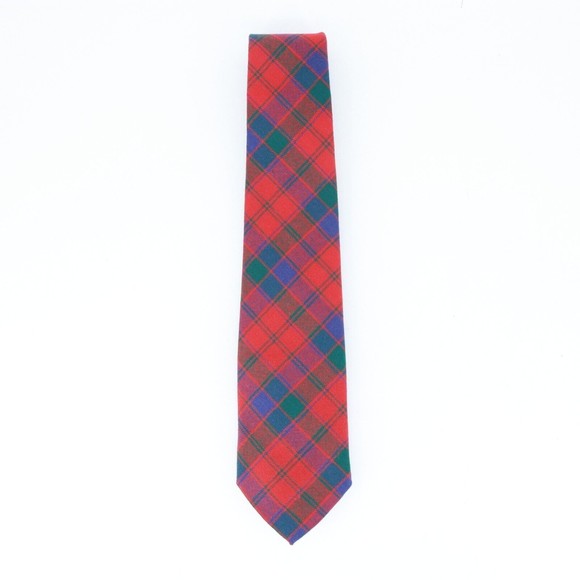 Ingles Buchan Tie Men Red Blue Green Plaid Wool Classic Scotland - Picture 5 of 12